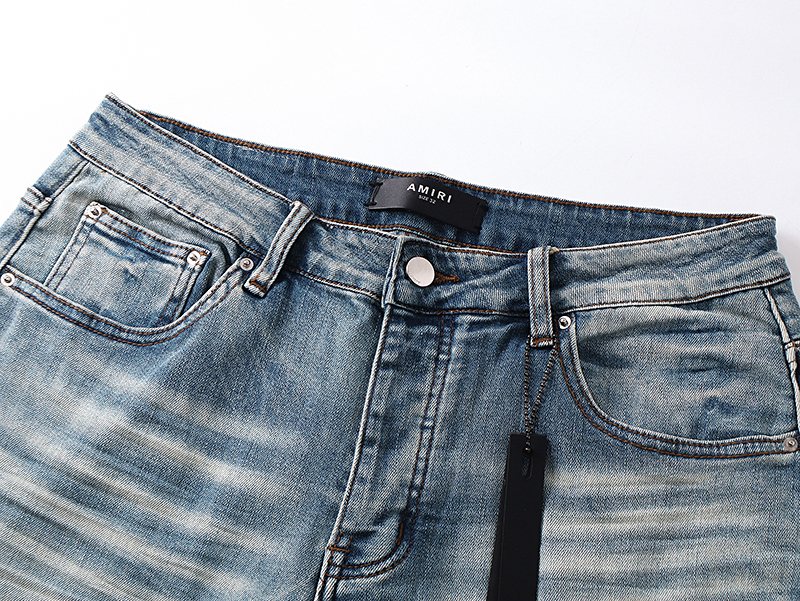 AMIRI Turquoise Embroidered Light Blue Jeans