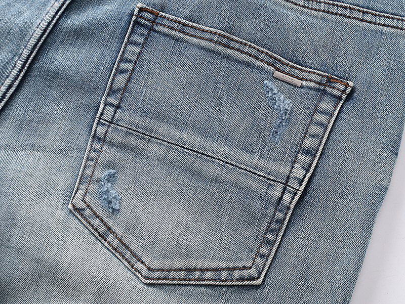AMIRI Turquoise Embroidered Light Blue Jeans