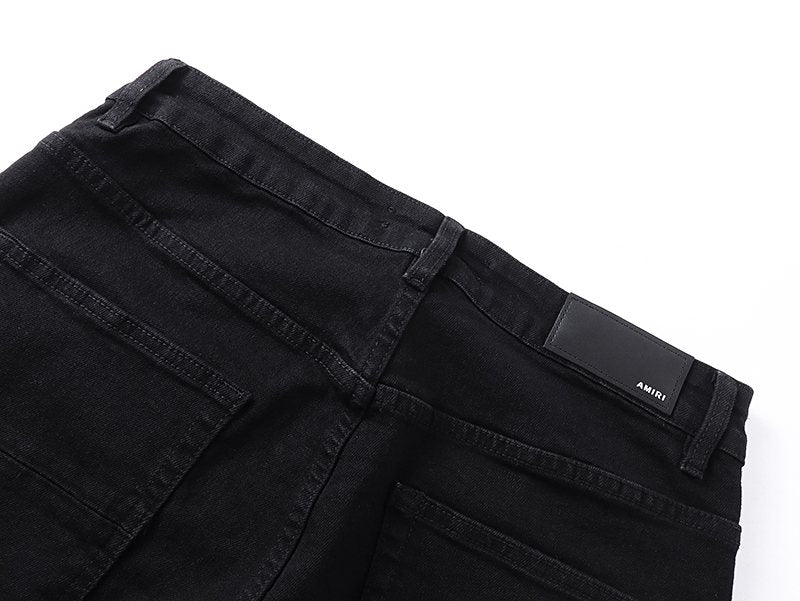 AMIRI Rhinestone-Style Side Graphic Black Jeans