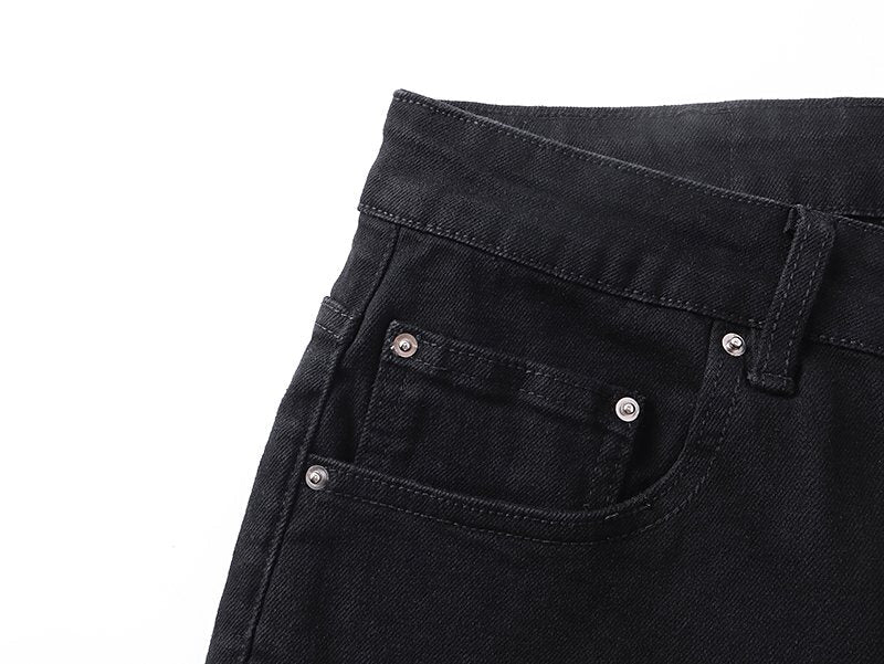 AMIRI Rhinestone-Style Side Graphic Black Jeans