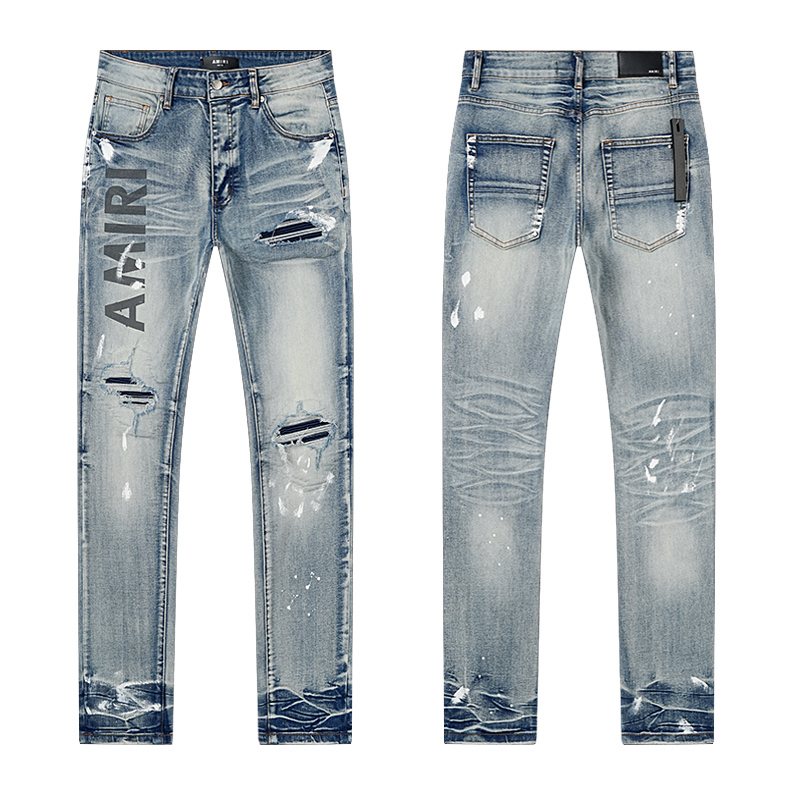 AMIRI Distressed Light Blue Jeans