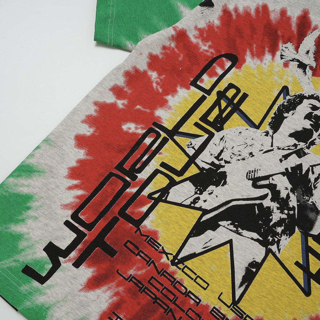 ASAALL Green Tie-Dye World Tour Graphic T-Shirt