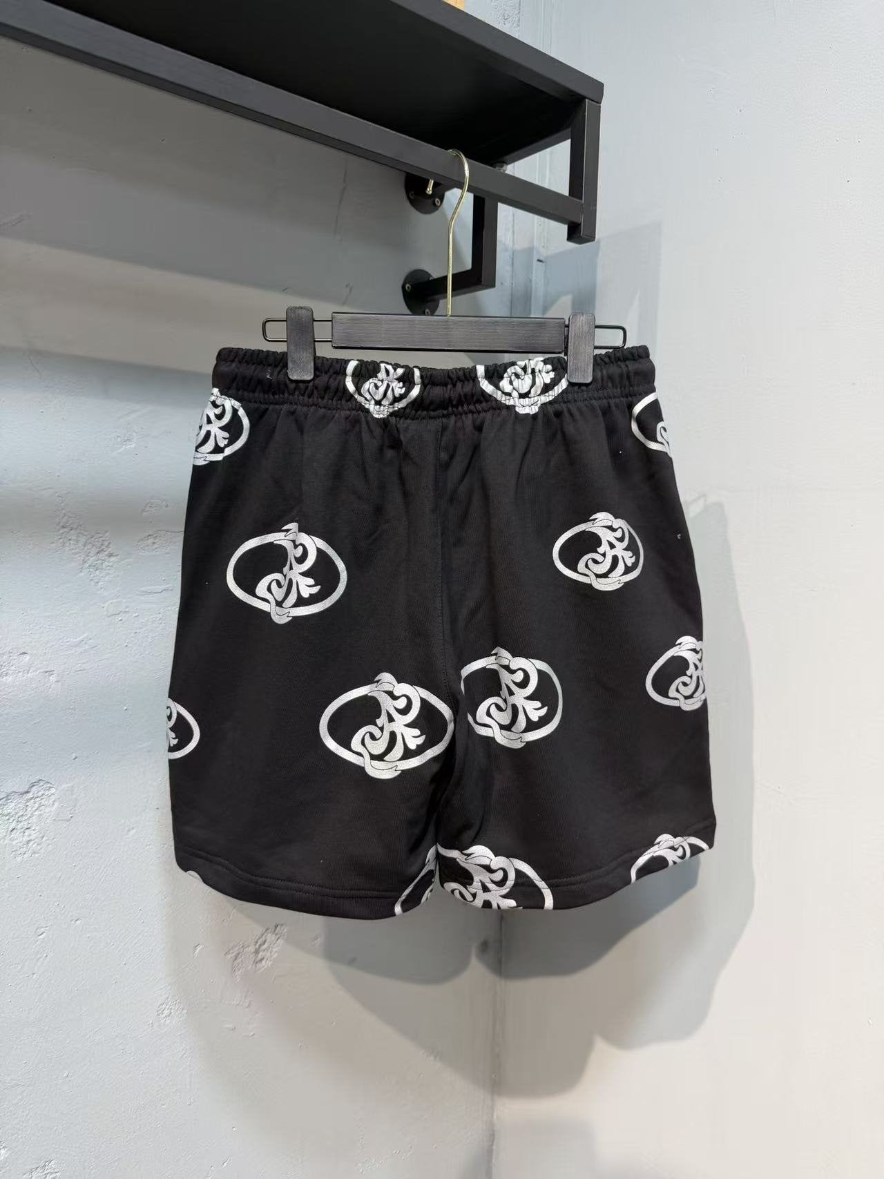 ASAALL Graphic Print Shorts - Black