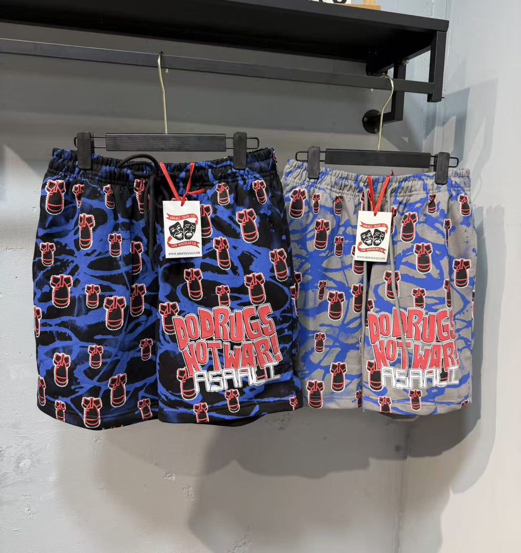 ASAALL All-Over Graphic Elastic Waist Shorts
