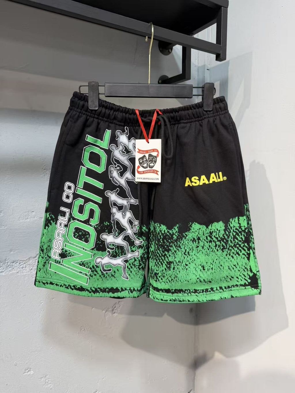 ASAALL Black Multicolor Graphic Shorts