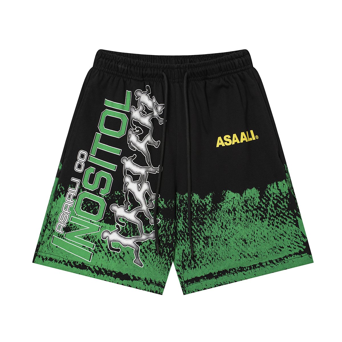 ASAALL Black Multicolor Graphic Shorts