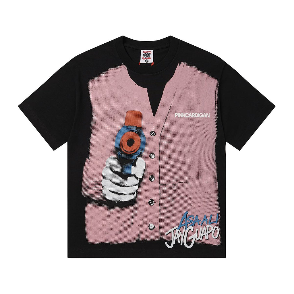 ASAALL Faux Cardigan Graphic T-Shirt