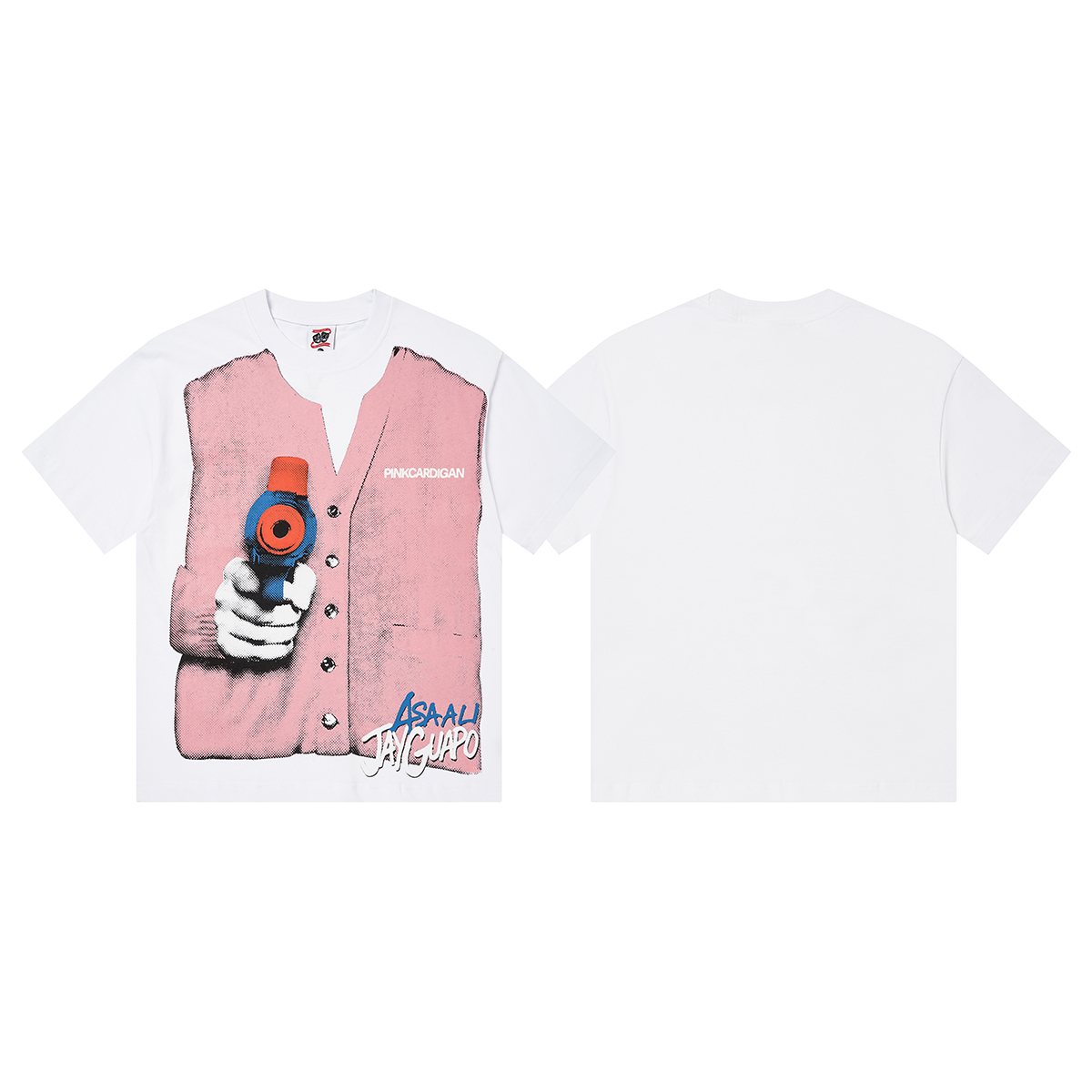 ASAALL Faux Cardigan Graphic T-Shirt