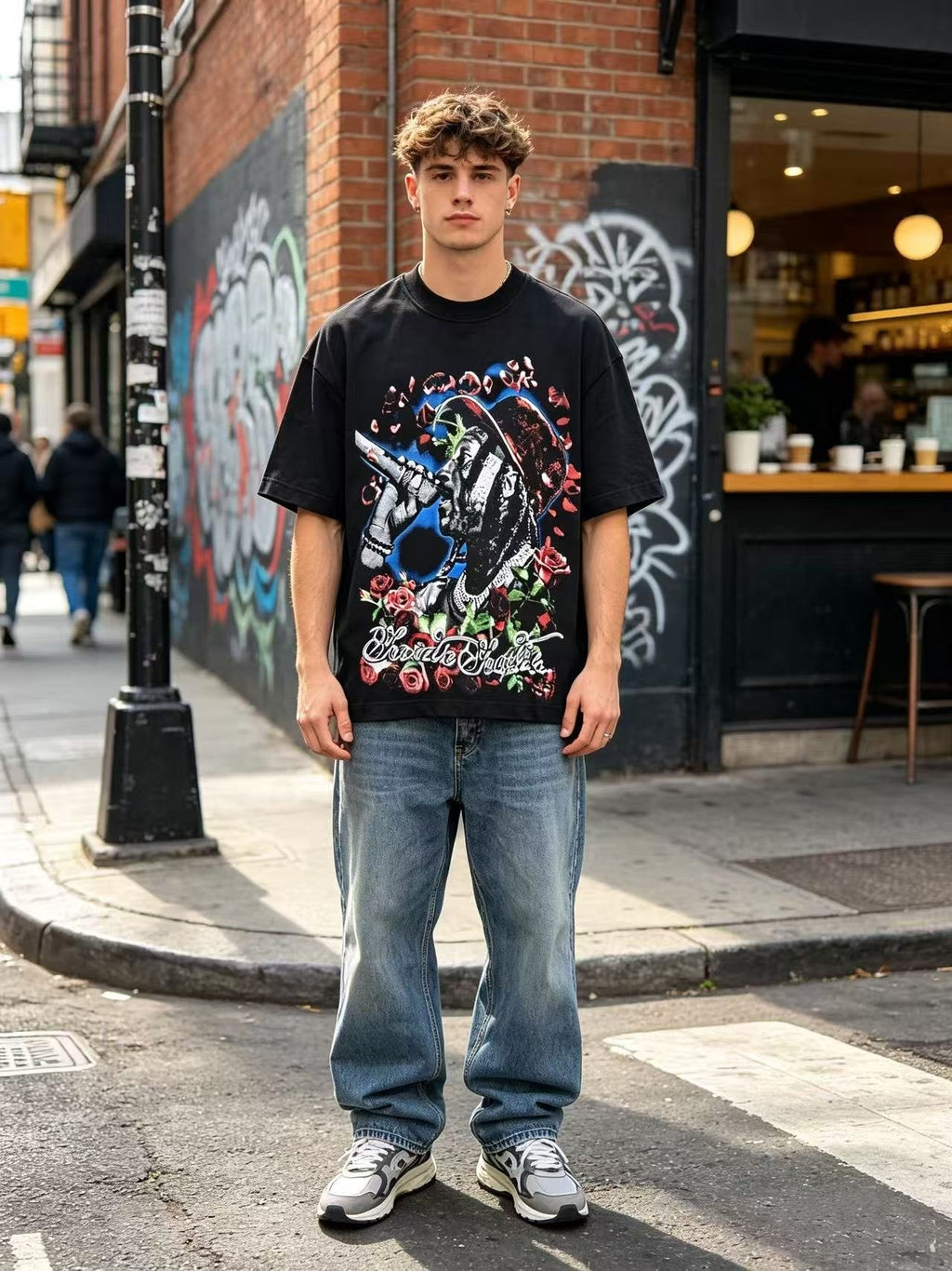 ASAALL Multicolor Front Graphic Short-Sleeve T-Shirt