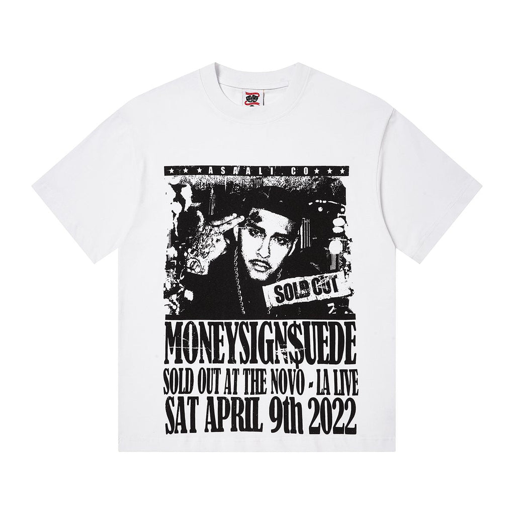 ASAALL Black Front Graphic Short-Sleeve T-Shirt