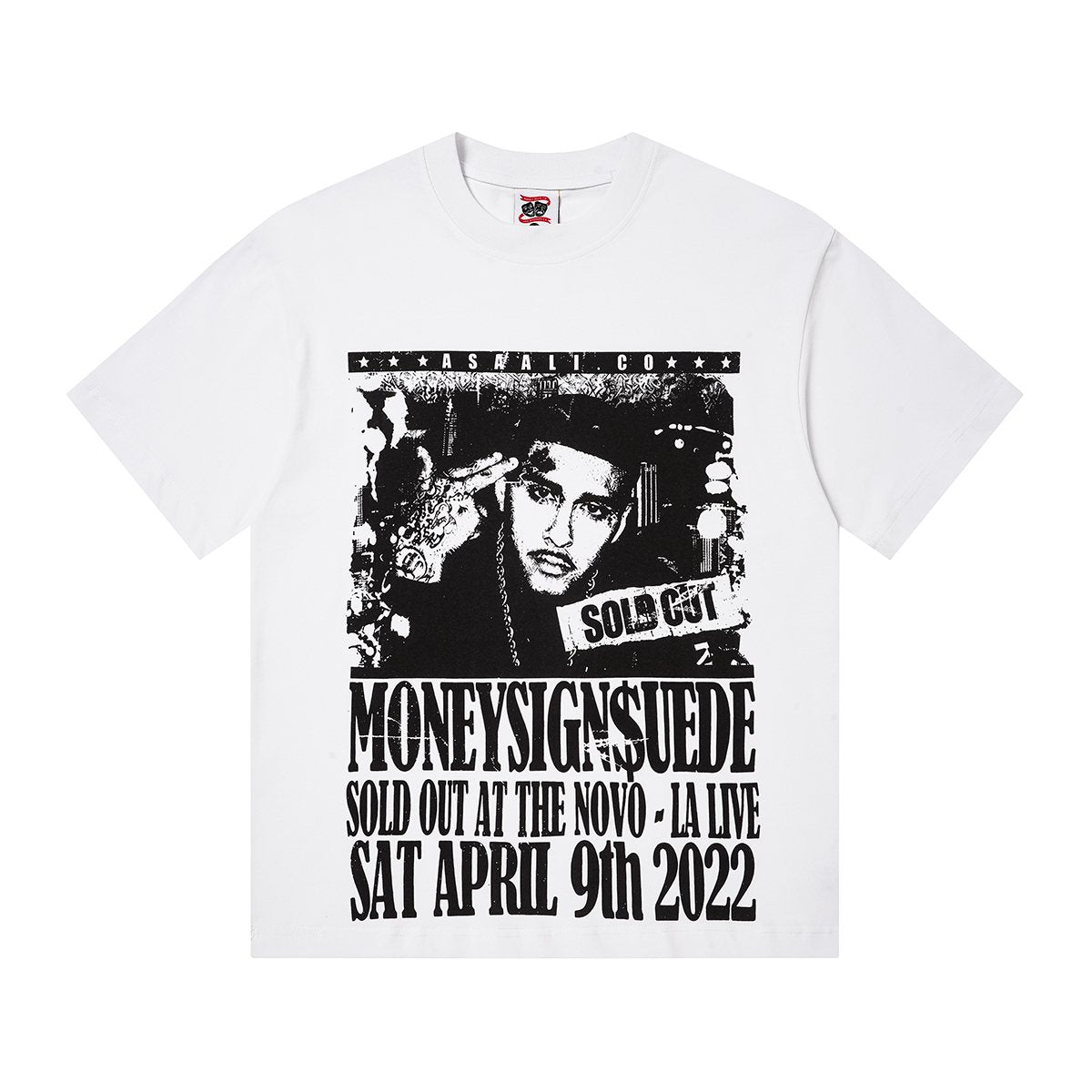 ASAALL Black Front Graphic Short-Sleeve T-Shirt