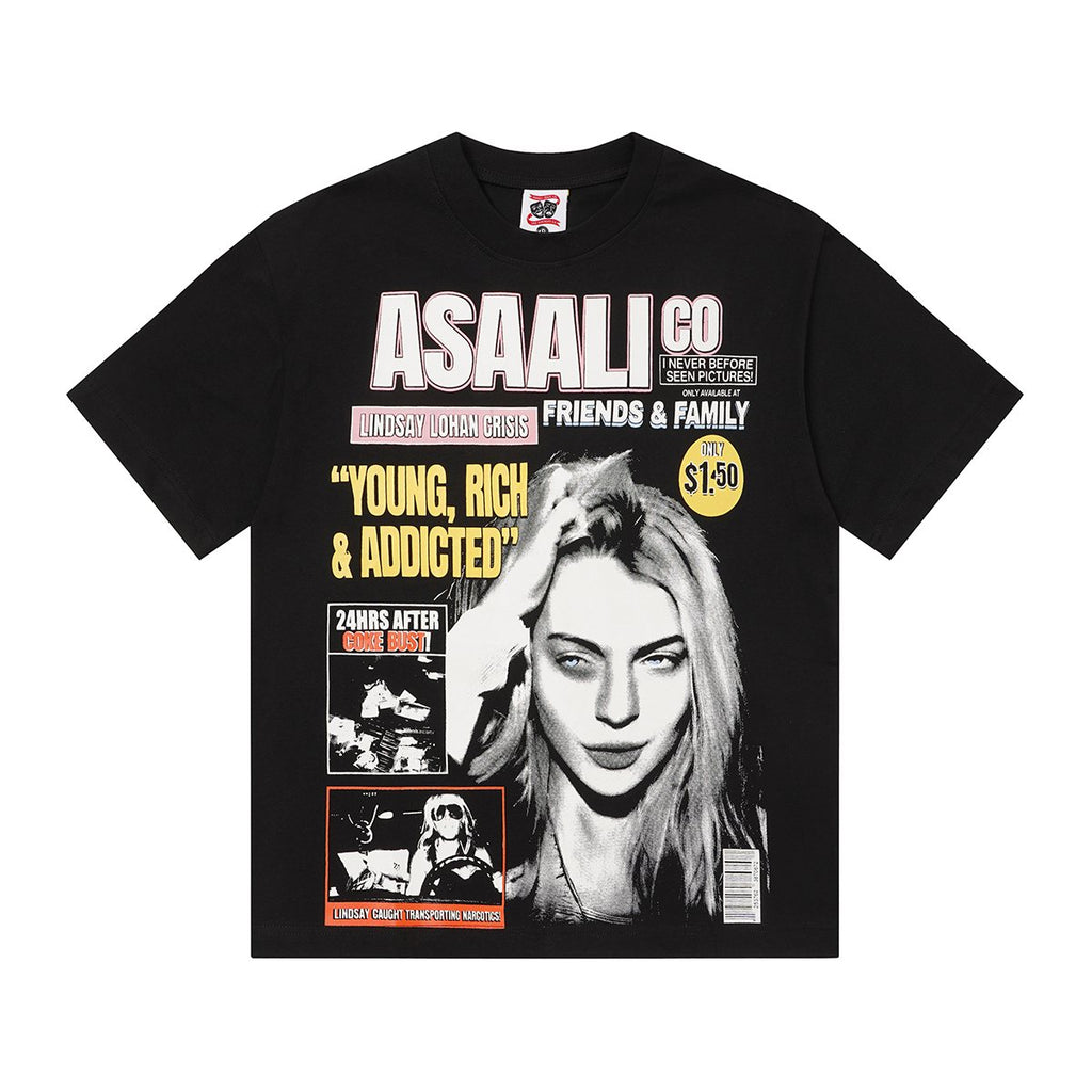 ASAALL Young Rich Addicted Portrait Graphic T-Shirt