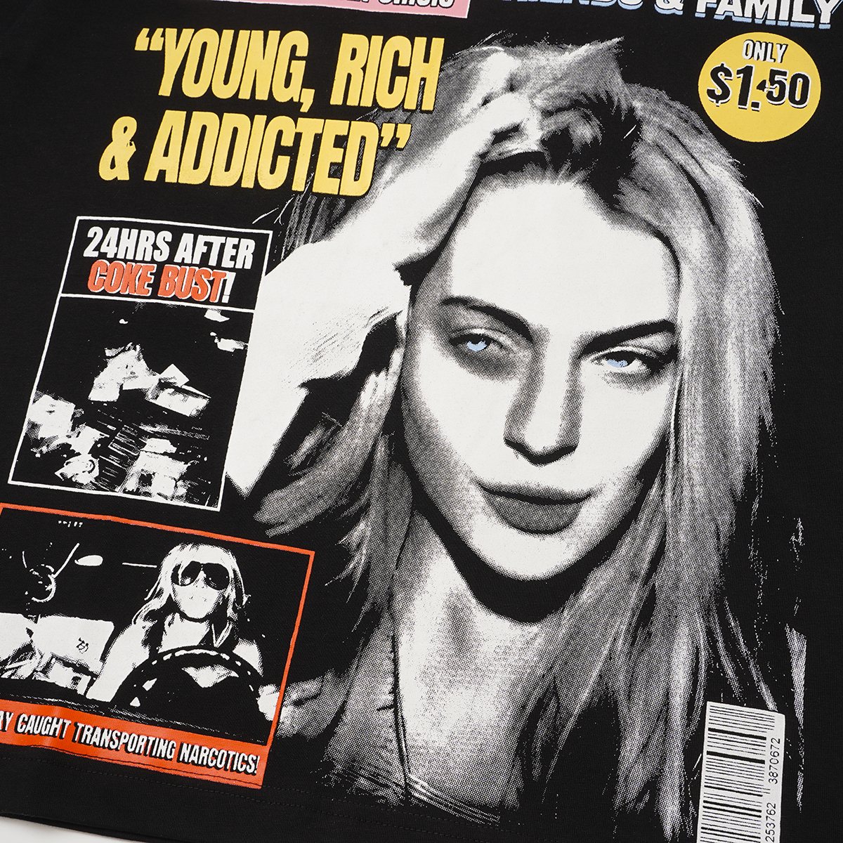 ASAALL Young Rich Addicted Portrait Graphic T-Shirt