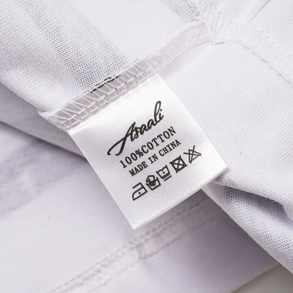 ASAALL Striped Front & Back Graphic T-Shirt