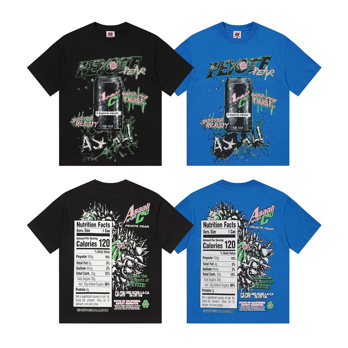 ASAALL Peyote Pear Cactus Graphic Short-Sleeve T-Shirt