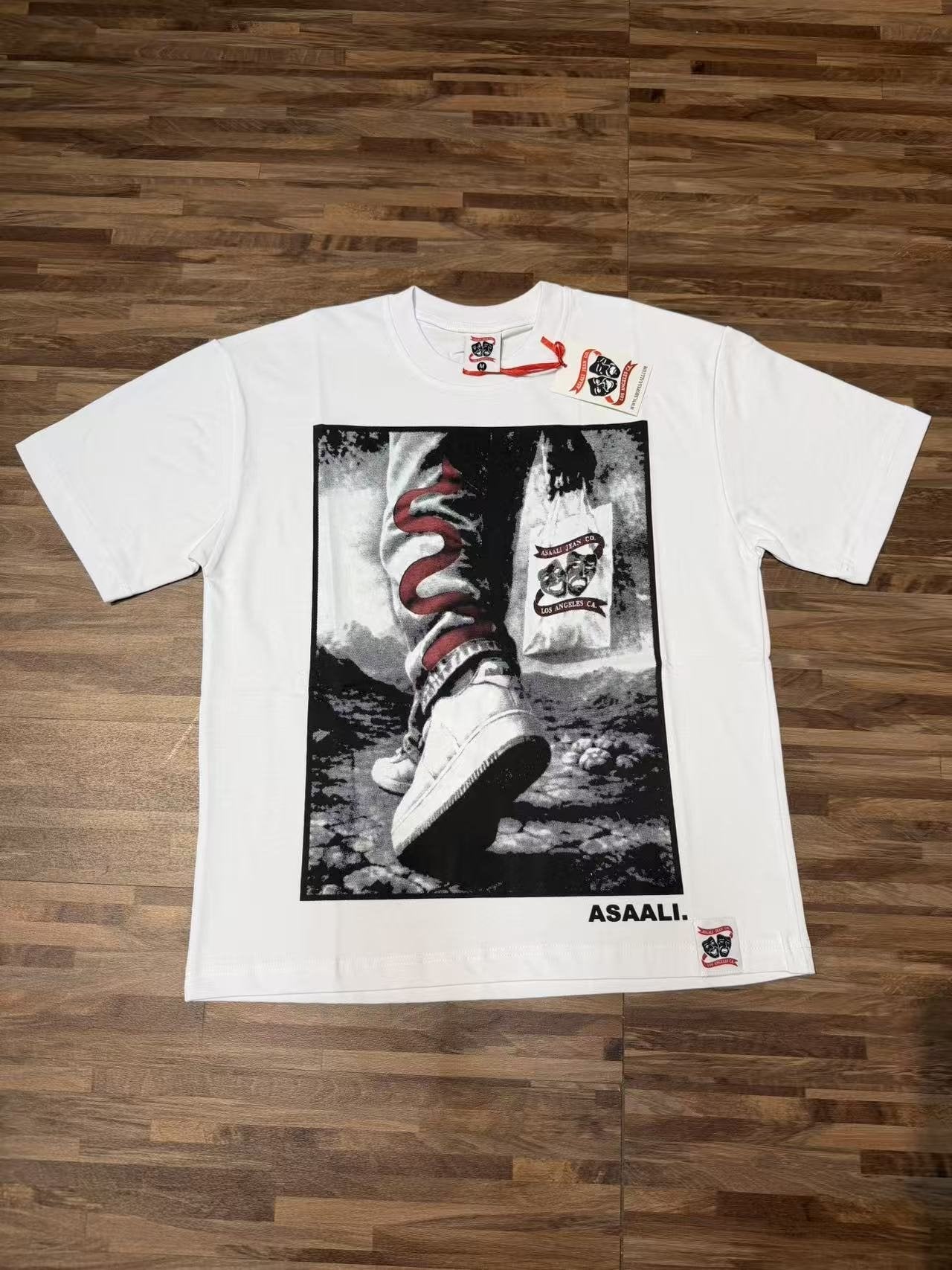 ASAALL Black and Red Front Graphic T-Shirt
