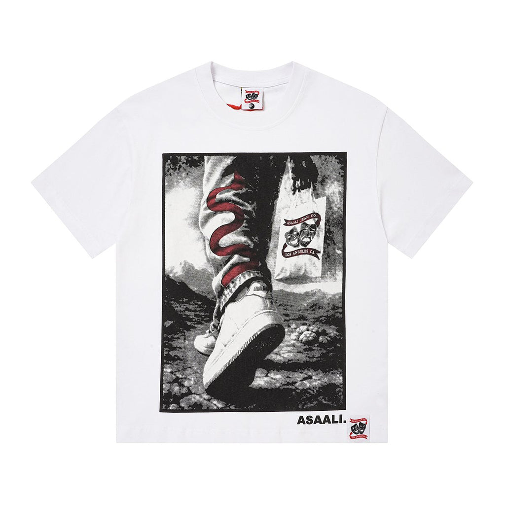 ASAALL Black and Red Front Graphic T-Shirt