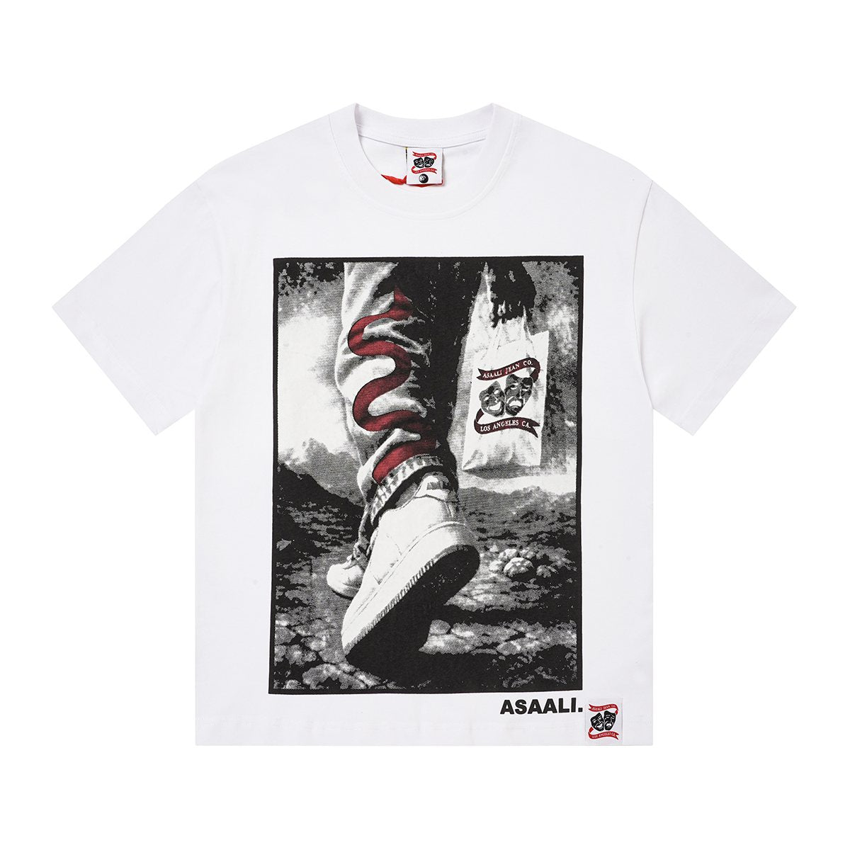 ASAALL Black and Red Front Graphic T-Shirt