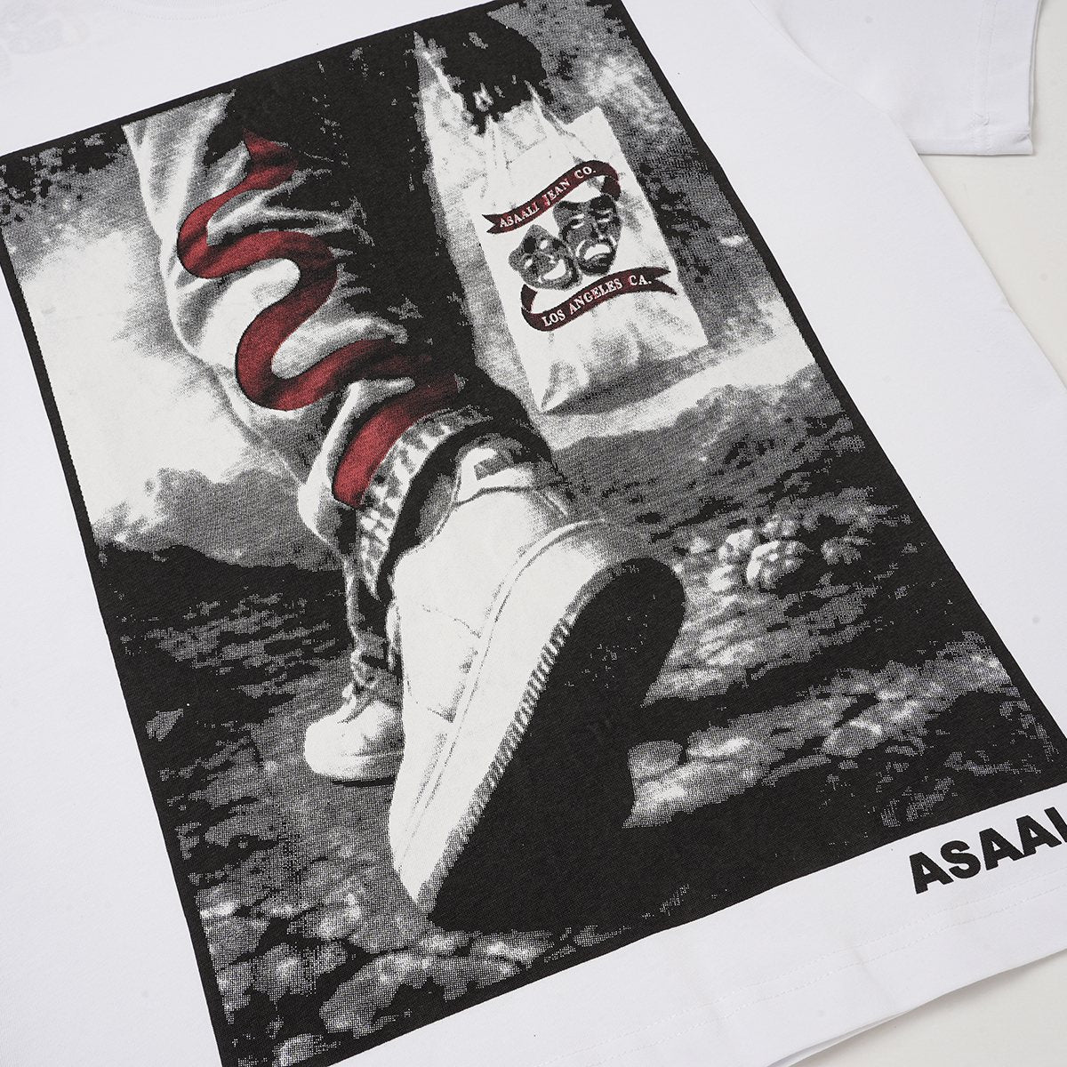 ASAALL Black and Red Front Graphic T-Shirt