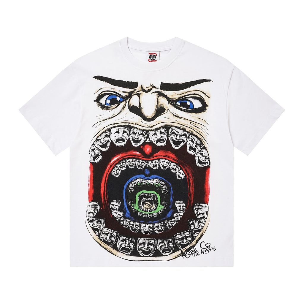ASAALL Mouth Mask Graphic Short-Sleeve T-Shirt