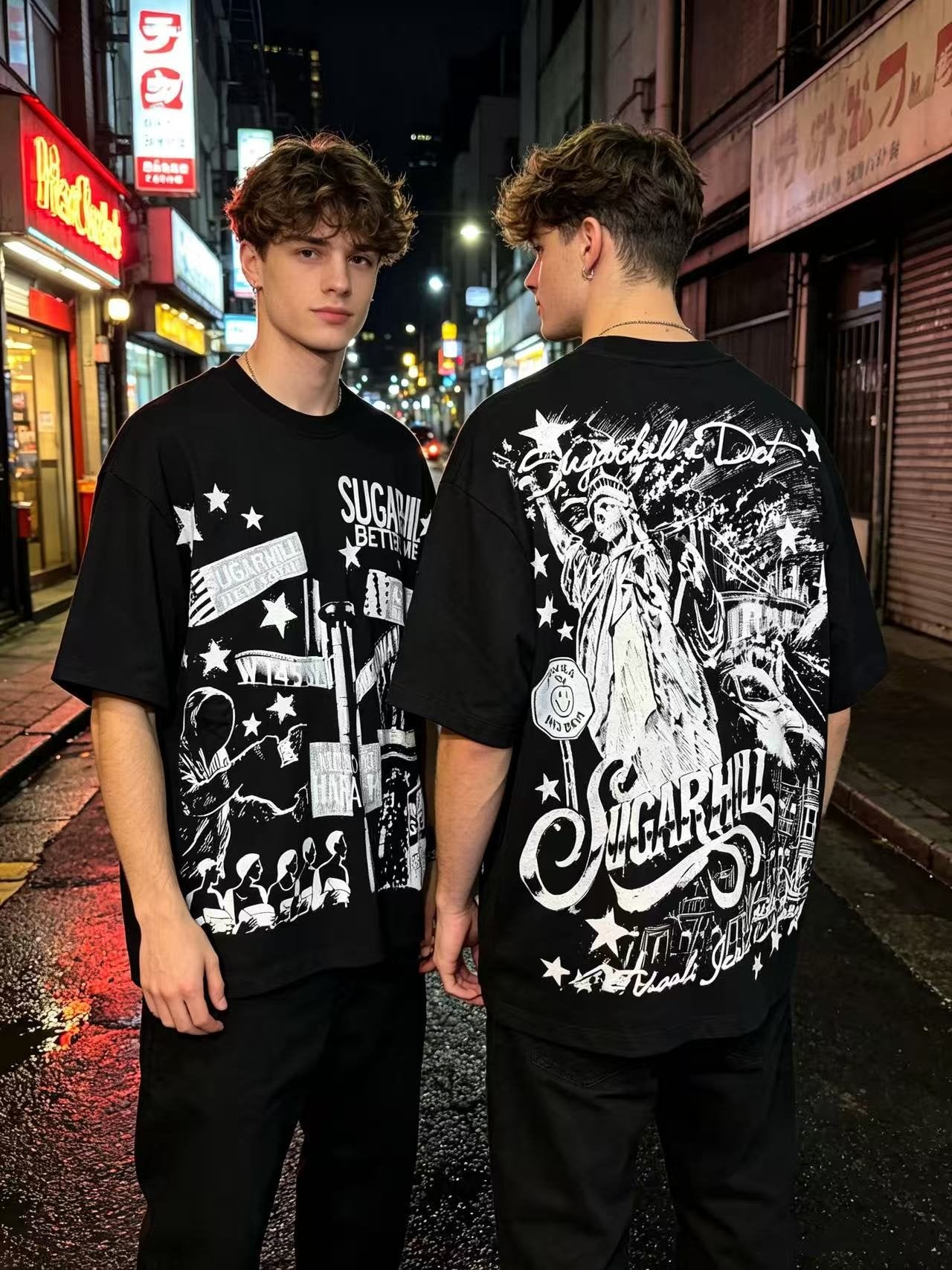 ASAALL Sugarhill NYC Statue Graphic T-Shirt