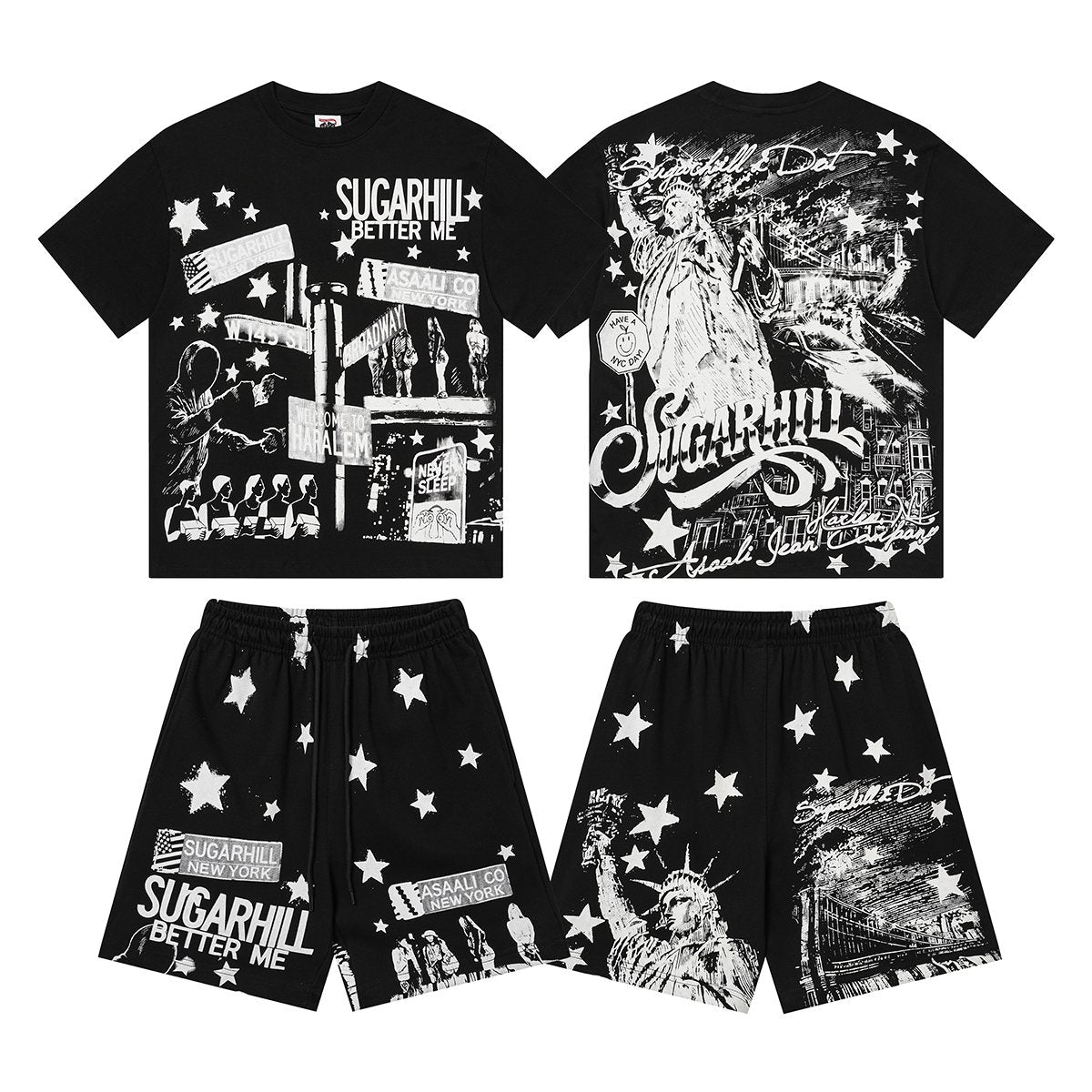 ASAALL Sugarhill Star Graphic Short-Sleeve Set