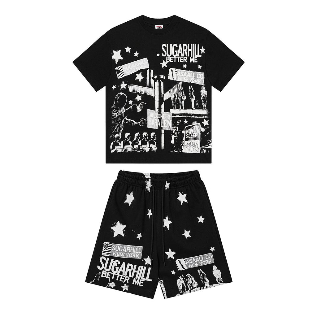 ASAALL Sugarhill Star Graphic Short-Sleeve Set