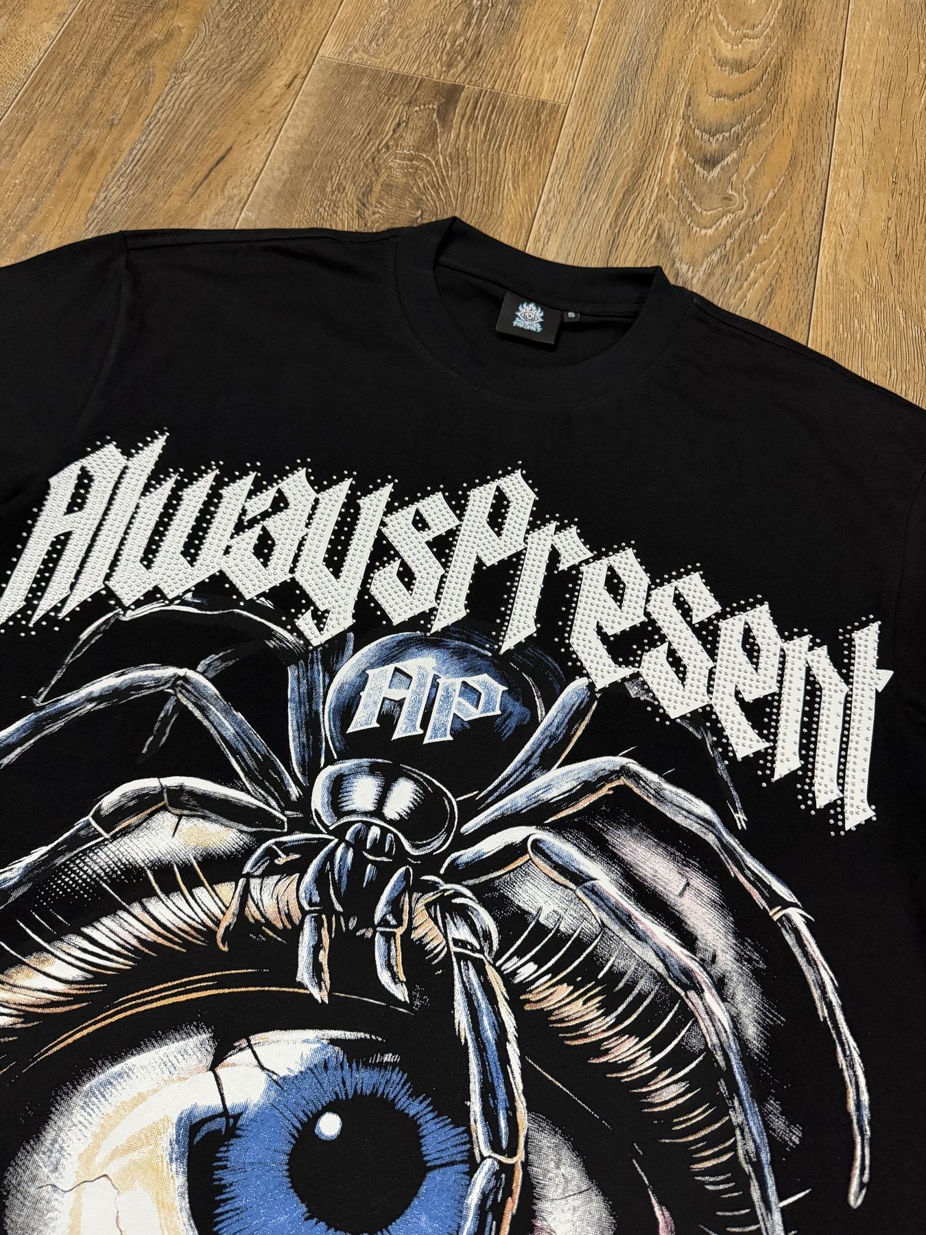 ALWAYS-PRESENT Champion Rhinestone Graphic Short-Sleeve T-Shirt