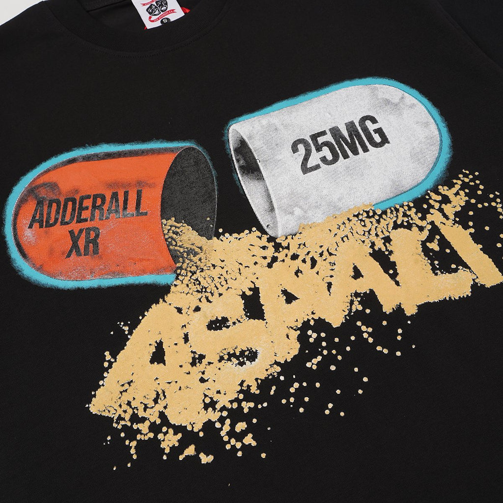 ASAALL Black Distressed Graphic T-Shirt