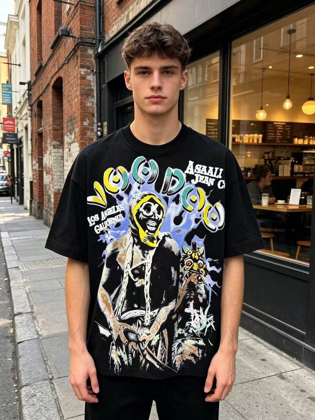 ASAALL Los Angeles Skull Graphic T-Shirt