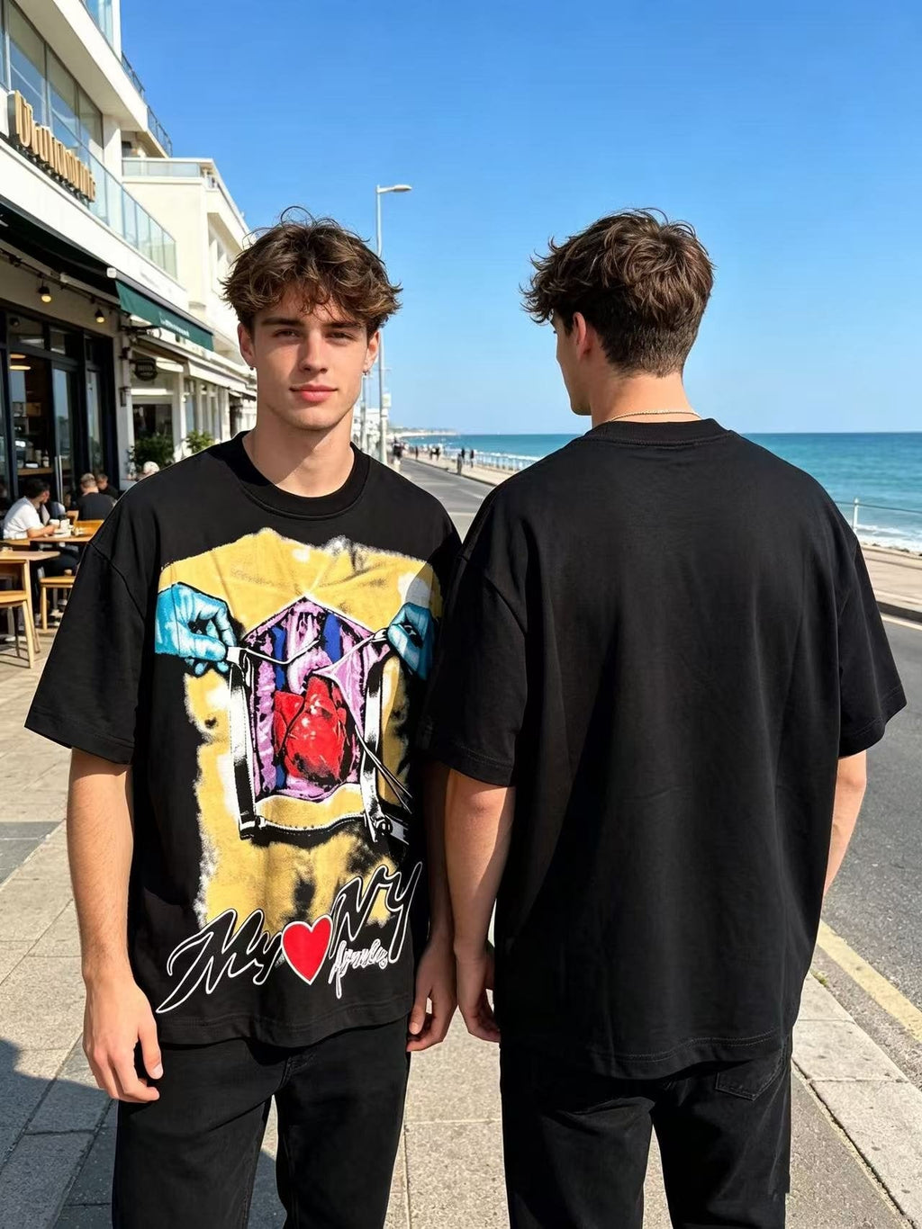 ASAALL Heart Graphic Short-Sleeve T-Shirt