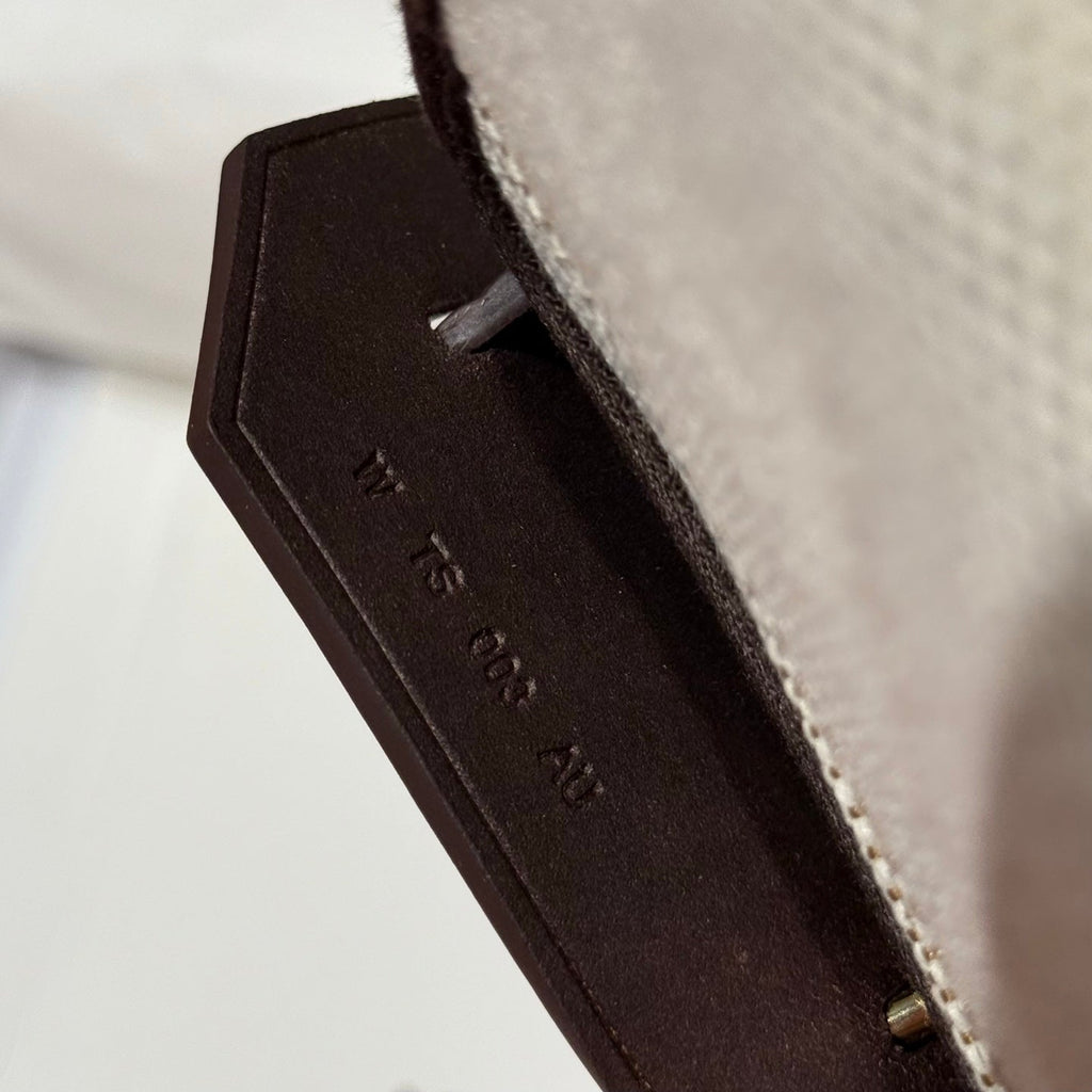 HERMES 25S MINI HERBAG 20 IN OFF WHITE AND BLACK CANVAS GOLD HARDWARE