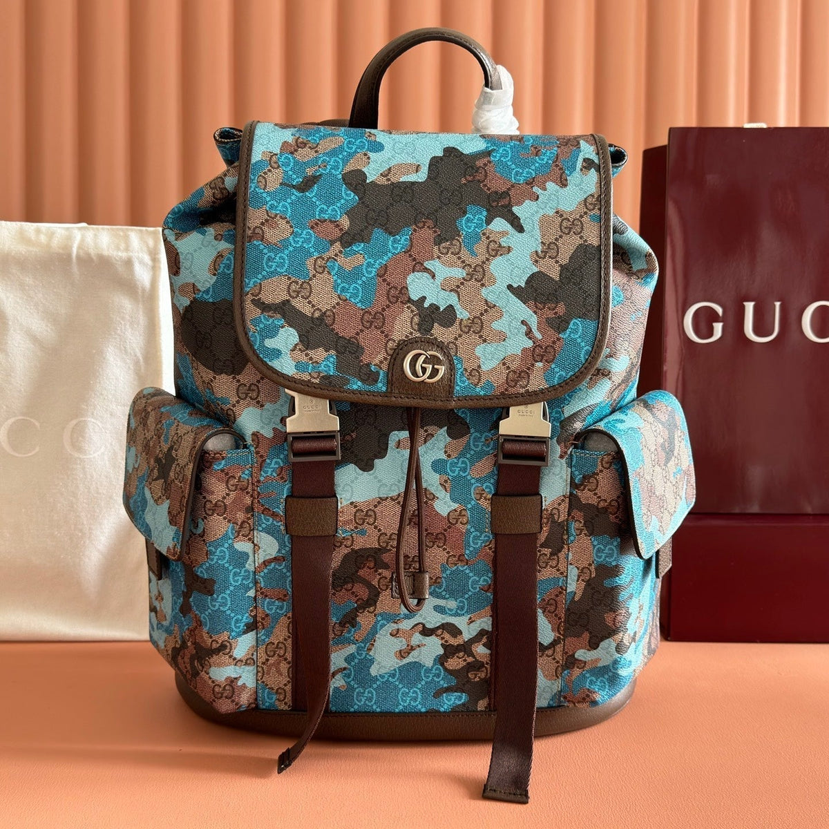GUCCI 26S BACKPACK 46 IN MULTICOLOR COATED CANVAS STYLE 2