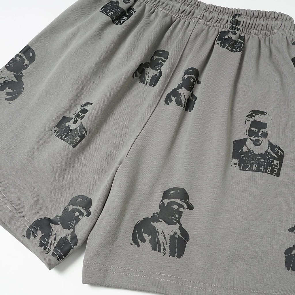 ASAALL All-Over Portrait Graphic Drawstring Shorts