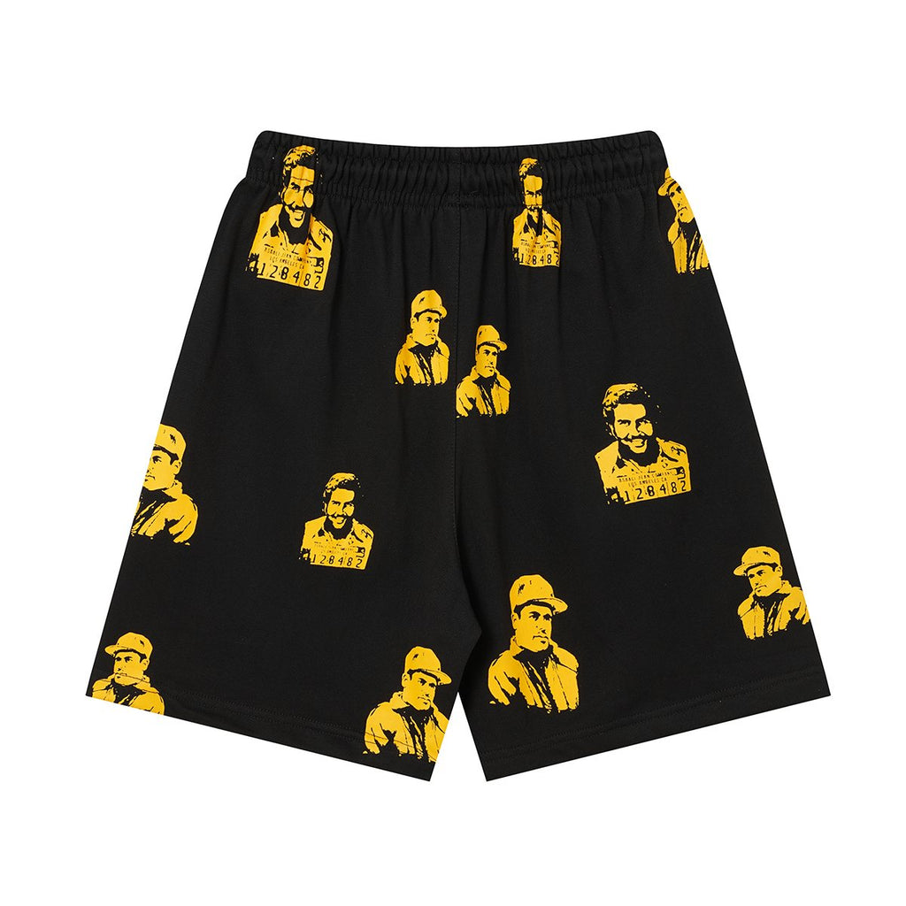 ASAALL All-Over Portrait Graphic Drawstring Shorts