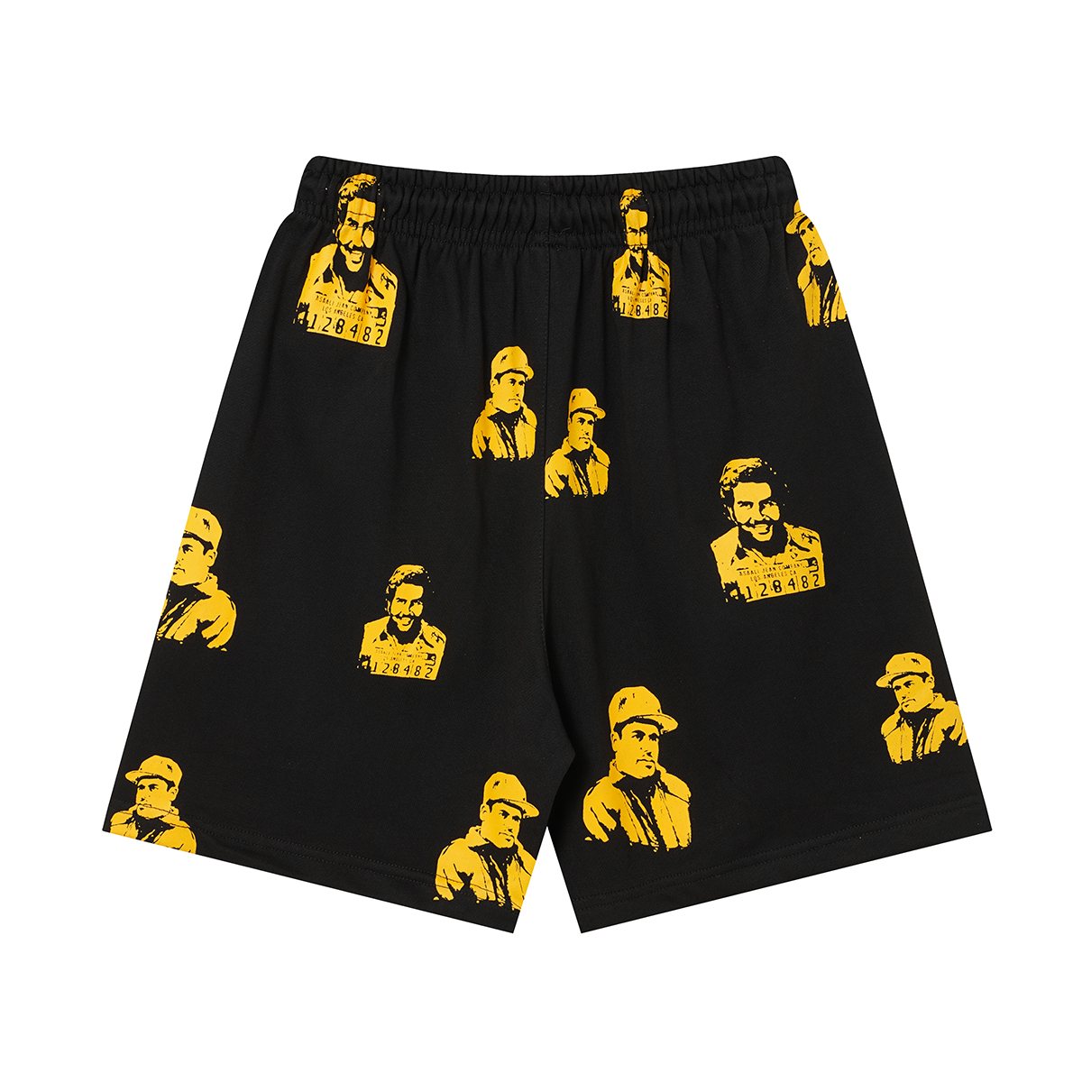 ASAALL All-Over Portrait Graphic Drawstring Shorts