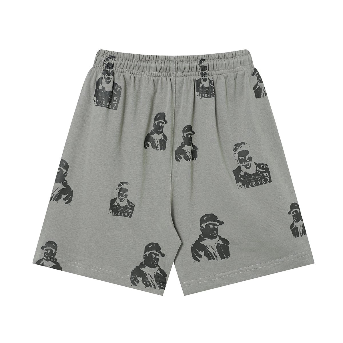 ASAALL All-Over Portrait Graphic Drawstring Shorts
