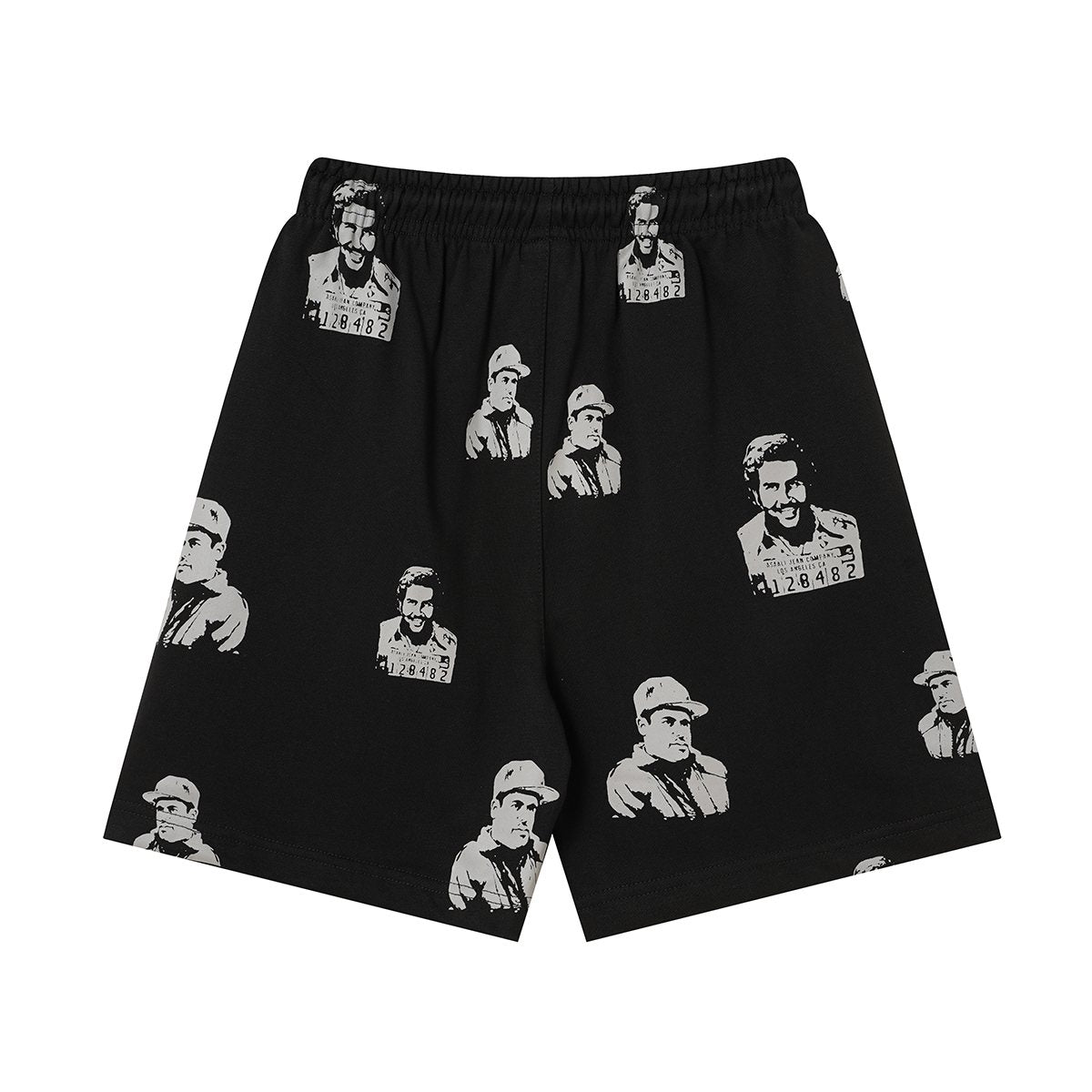 ASAALL All-Over Portrait Graphic Drawstring Shorts