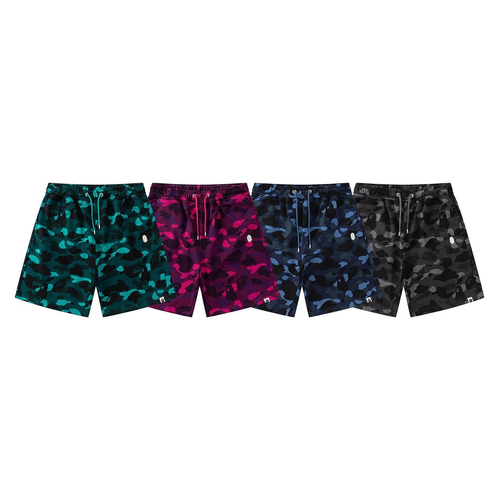 BAPE Camouflage Ape-Head Graphic Shorts