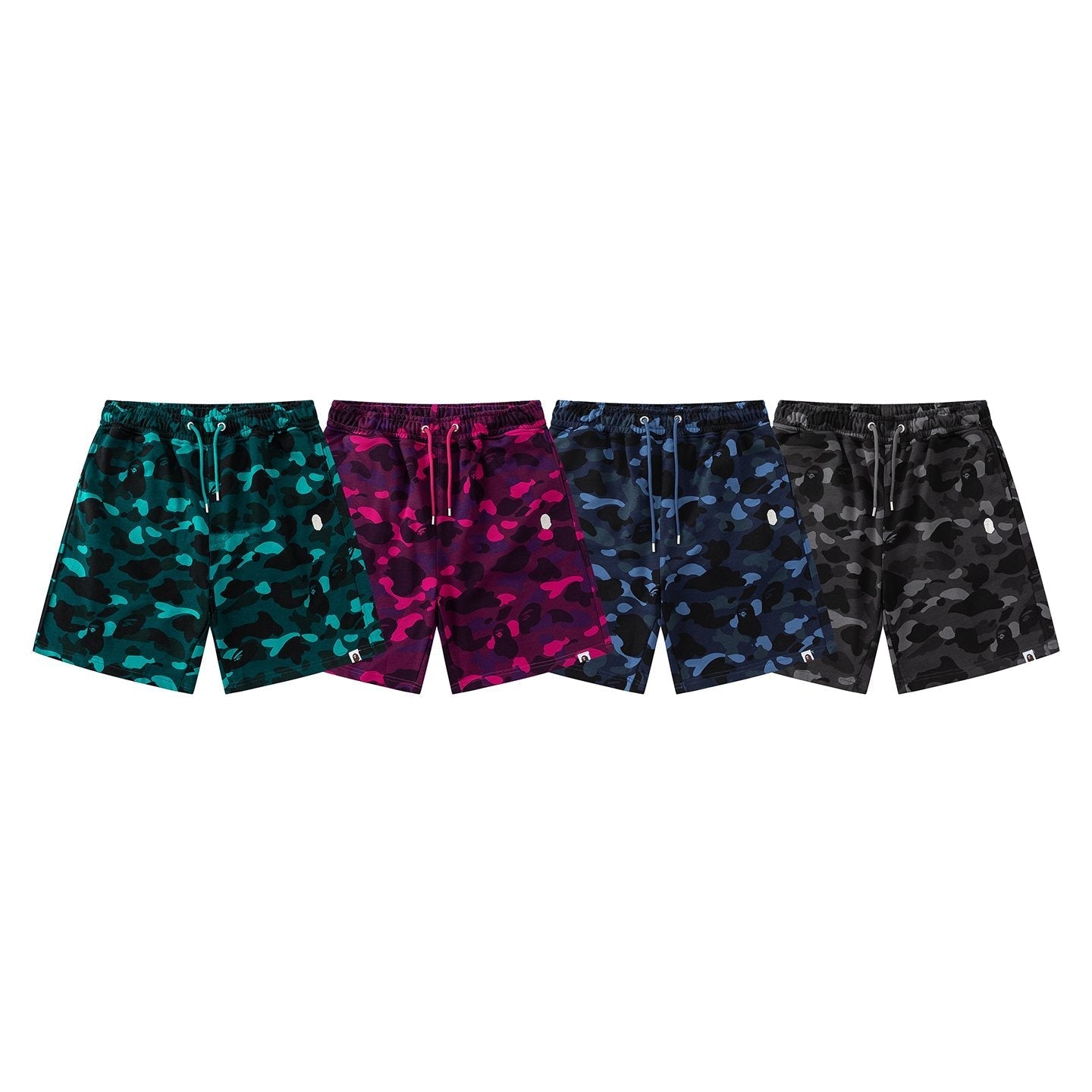 BAPE Camouflage Ape-Head Graphic Shorts