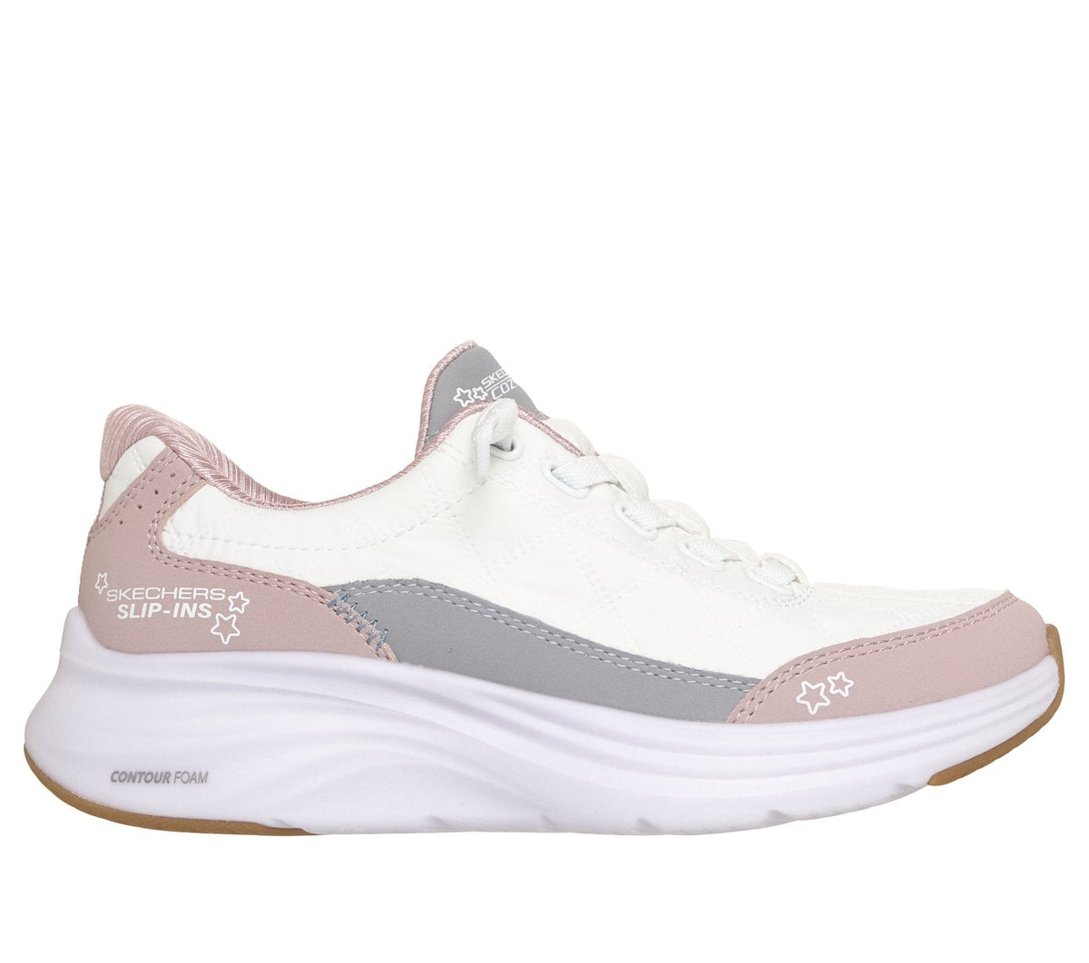 Skechers Slip-ins: Contour Foam - Cozy Fit, WHITE / LAVENDER
