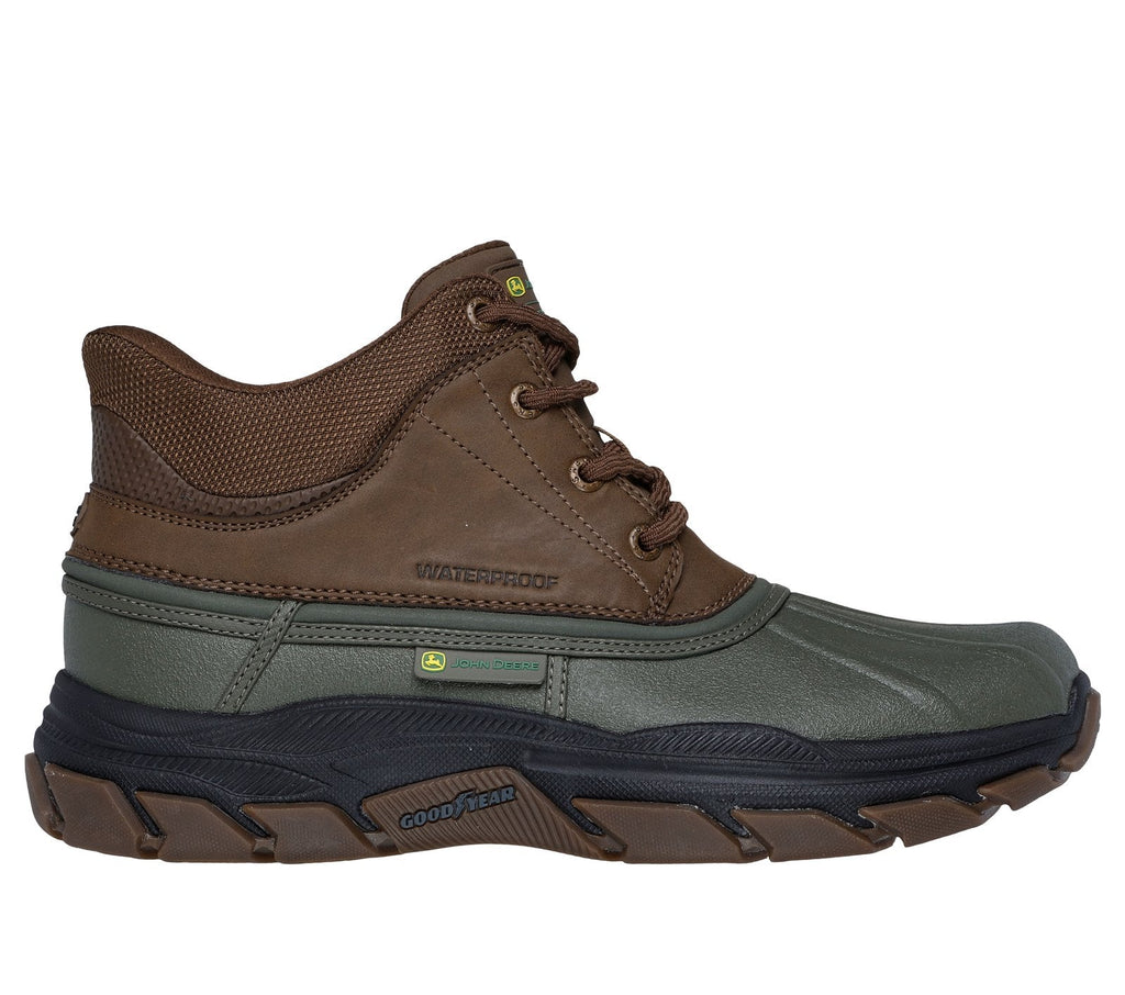 Skechers Slip-ins John Deere Waterproof Relaxed Fit: Respected - Swamper, OLIVE / BROWN