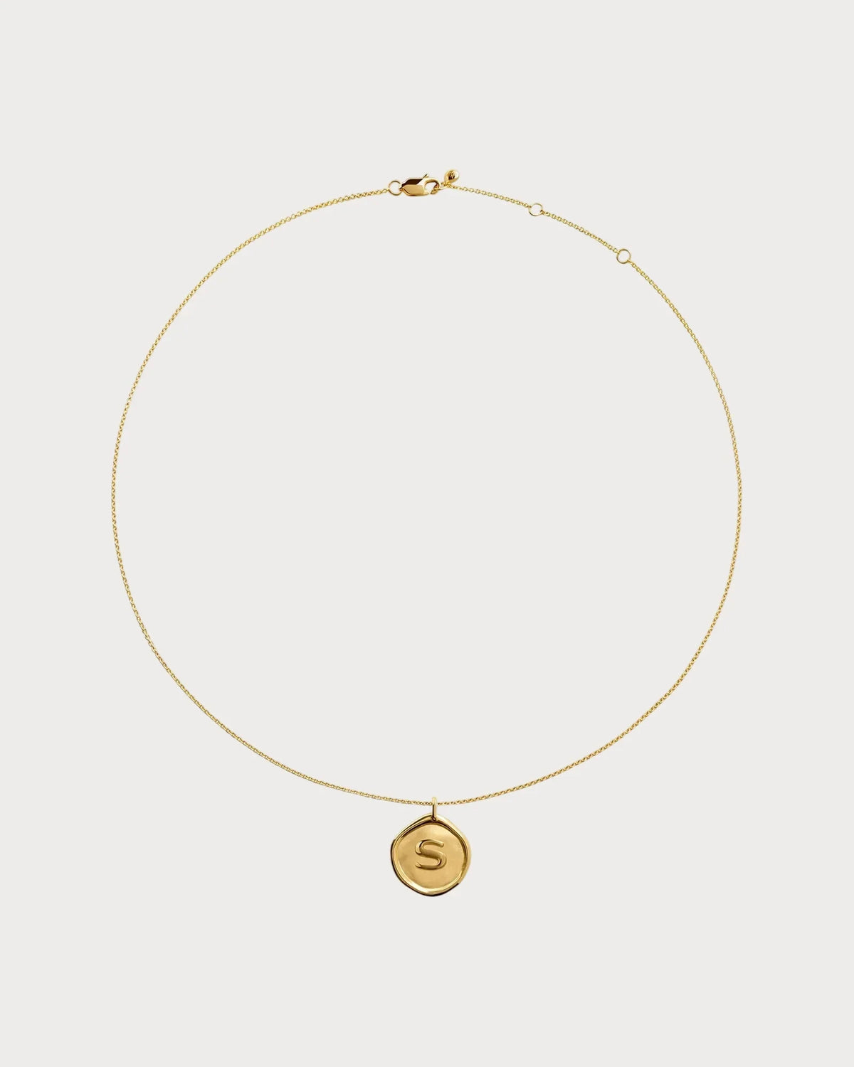 MONICA VINADER Initial S Stamp 18ct Yellow Gold Vermeil Necklace(Gold)