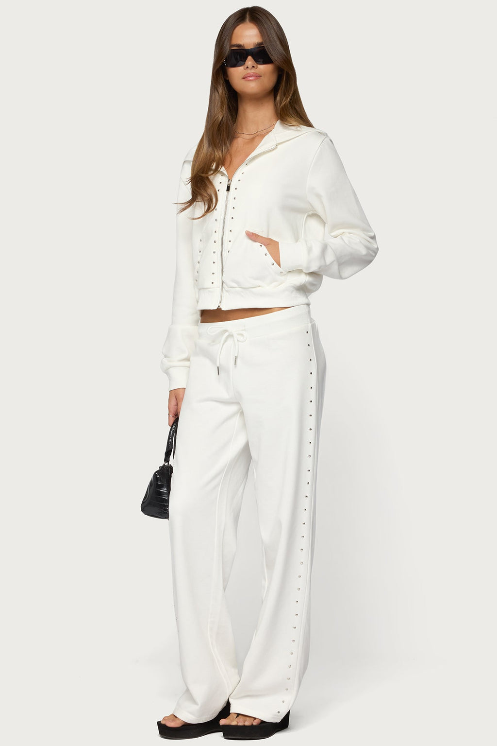 Enid Studded Zip Up Hoodie