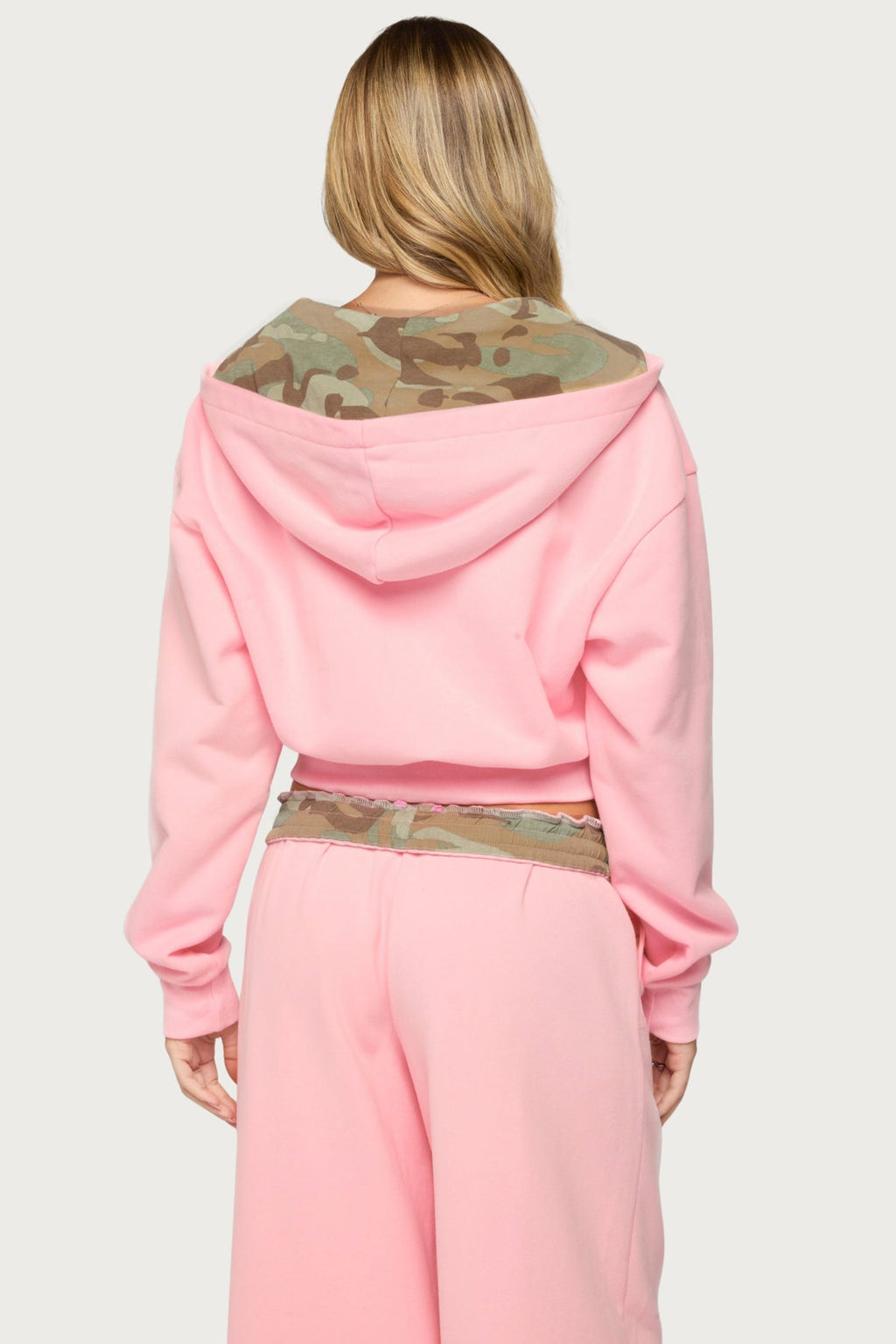 Camo Cool Contrast Zip Up Hoodie