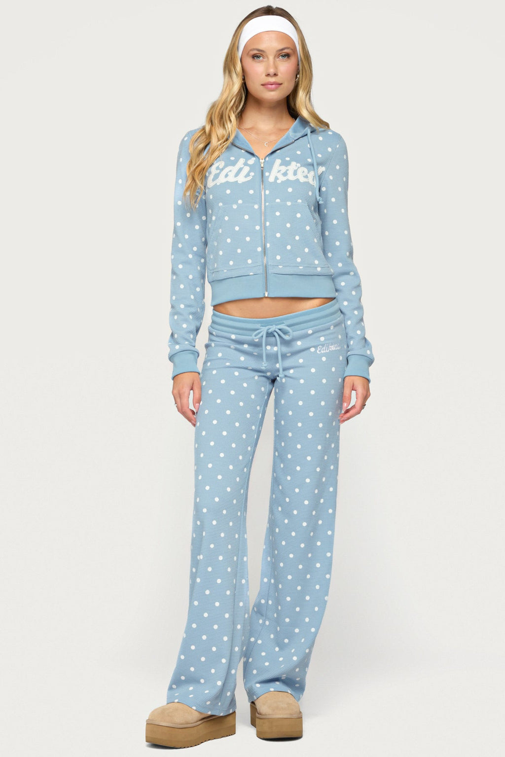 Dilly Polka Dot Waffle Hoodie