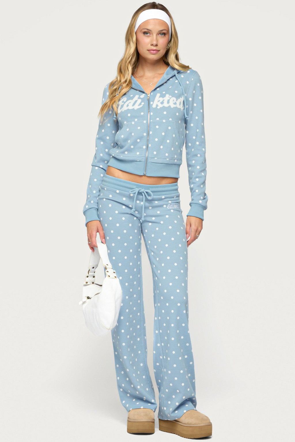 Dilly Polka Dot Waffle Hoodie