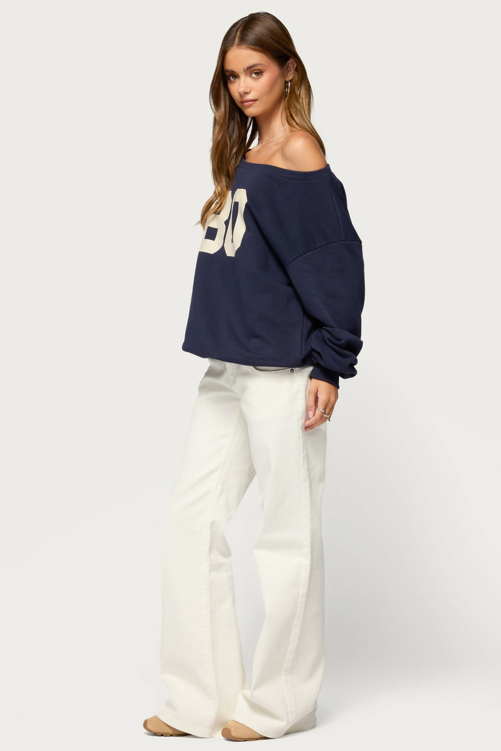 80 Girl Off Shoulder Sweatshirt
