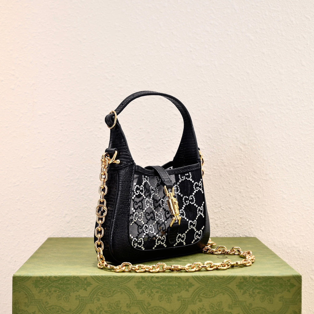Gucci Jackie 1961 Black Crystal Shoulder Bag