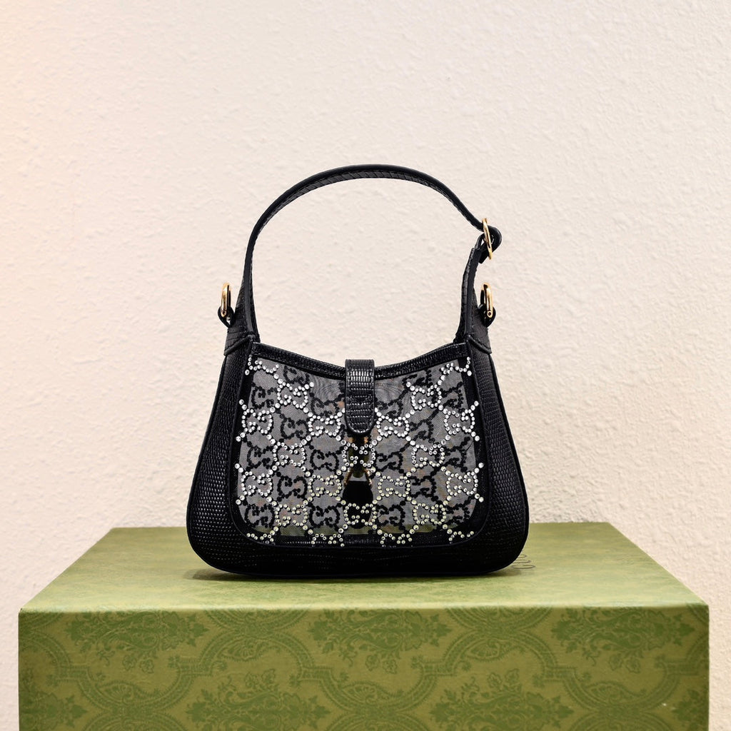 Gucci Jackie 1961 Black Crystal Shoulder Bag